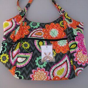 Vera Bradley Quilted Tote Bag 9x10 + NWT D’Bello Earrings | Like New ✈️